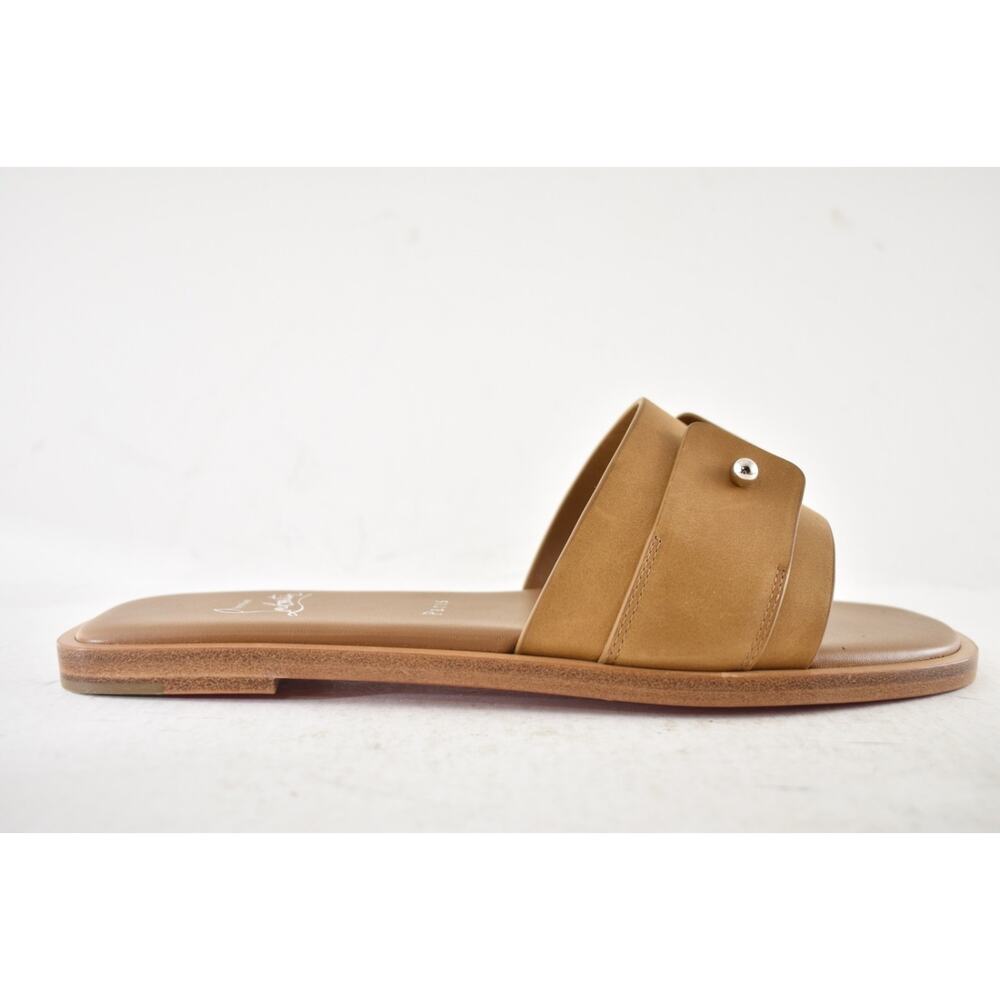Christian Louboutin Chambelimule Donna Flat Tera Brown Leather Slide Sandal 36 - Picture 2 of 16